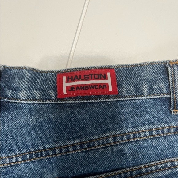 Vintage Halston High Rise Mom Cutoff Denim Shorts size 12 - Picture 5 of 8